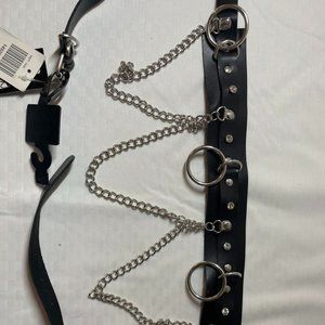 Hot Topic 9Black O Ring Drop Chain Belt